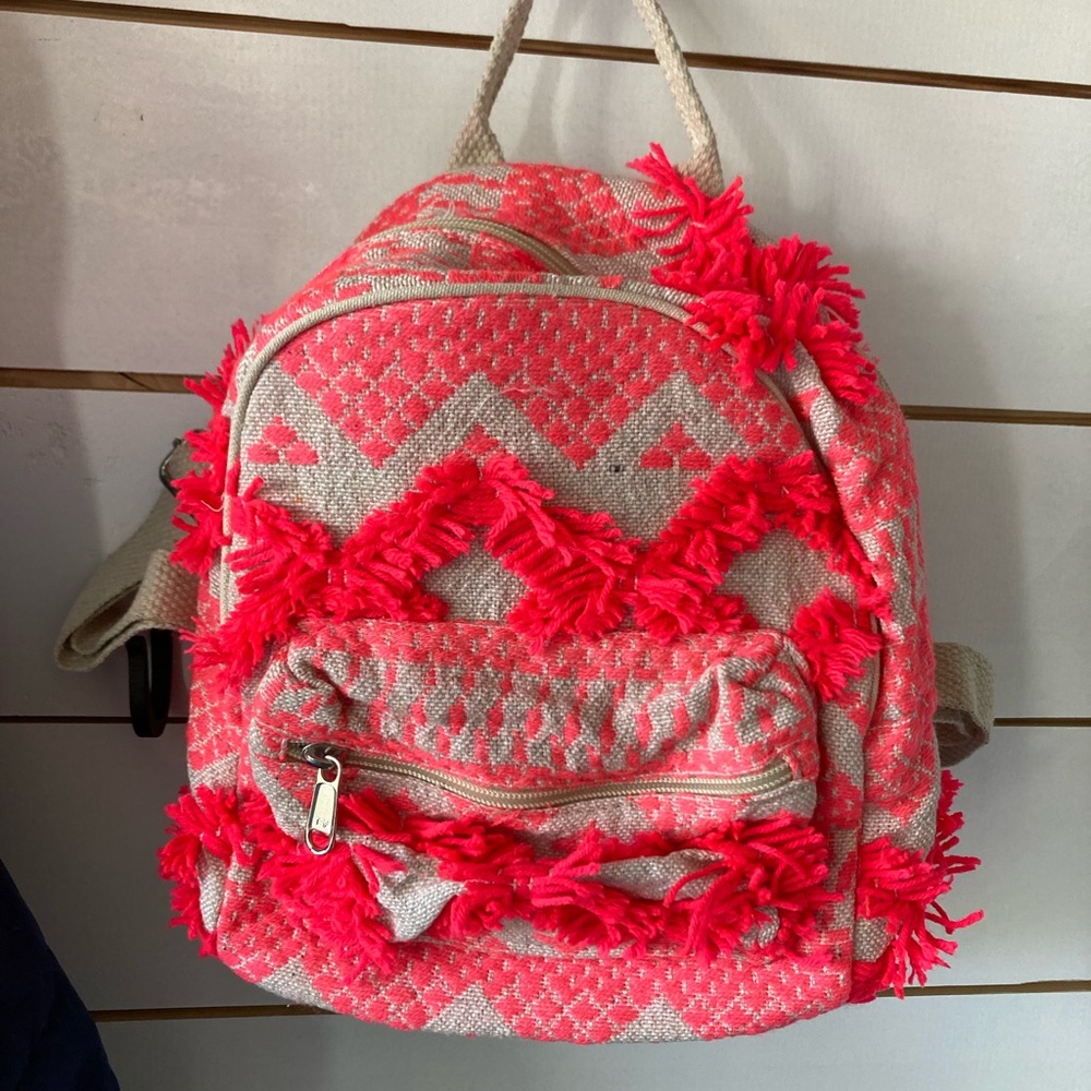 Boho Neon Pink Mini-Back Pack